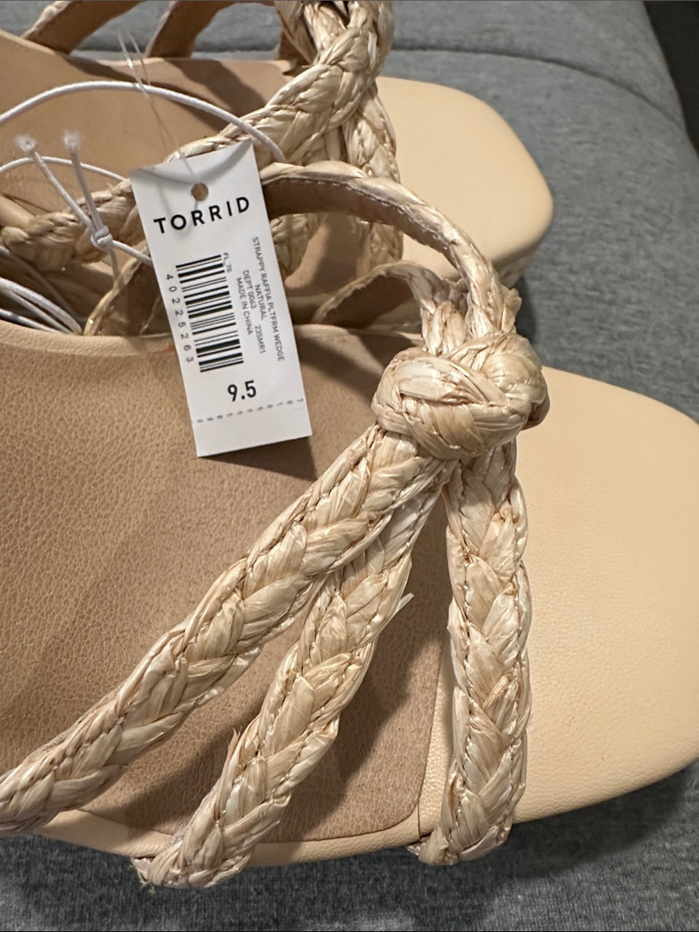torrid Beige Braided Ankle-Strap Sandals - Picture 2 of 4